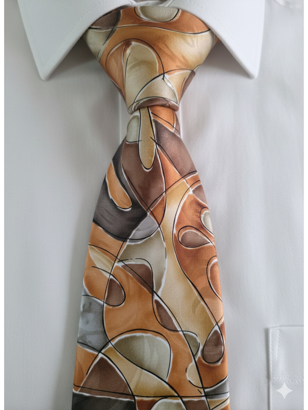 J. Garcia Collection 54 Fifty Four Courtyard Performance orange silk tie - 59.5"